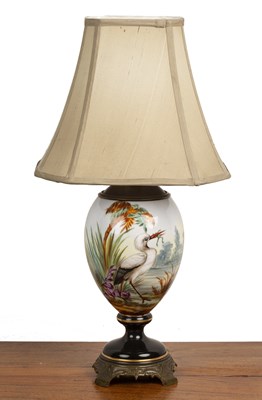 Lot 279 - Porcelain table lamp and shade French, late...