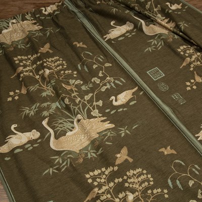 Lot 378 - Three pairs of Greeff fabric curtains 'Aviary...