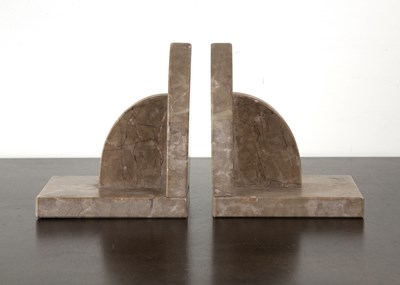 Lot 112 - Pair of Art Deco marble bookends with arched...