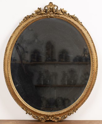 Lot 118 - Two gilt framed mirrors one an oval shaped...