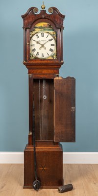 Lot 112 - An early 19th century oak and mahogany 30 hour...