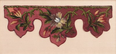 Lot 171 - Victorian beadwork panel decorated with flower...