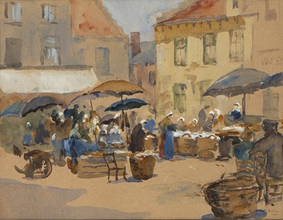 Lot 385 - Gwendoline Mary Hopton (1866-1913) Market Day,...