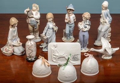 Lot 256 - A group of Lladro items consisting of six...