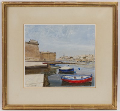 Lot 559 - John Newberry (b. 1934) 'Boats at Karkala',...
