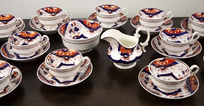 Lot 304 - Porcelain lustre and cobalt blue tea set...