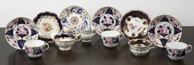 Lot 303 - Group of porcelain cups and saucers English,...