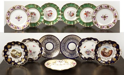 Lot 308 - Group of porcelain plates English, 19th...