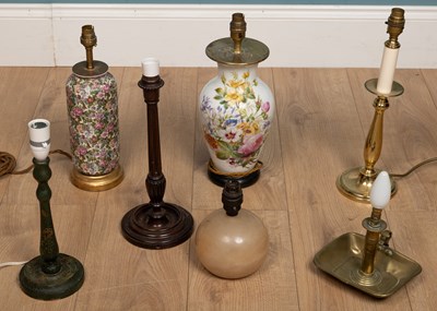 Lot 87 - A collection of seven various table lamps,...