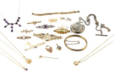 Lot 299 - A collection of jewellery and watches,...