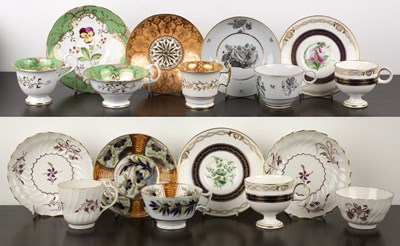 Lot 318 - Group of porcelain teacups and saucers and a...