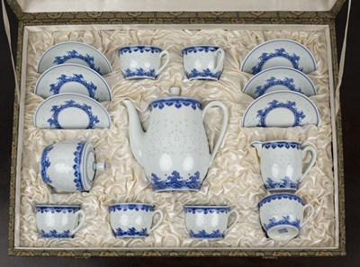 Lot 294 - Blue and white rice pattern contemporary...