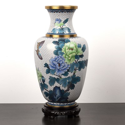 Lot 298 - Contemporary cloisonne vase and stand Chinese,...