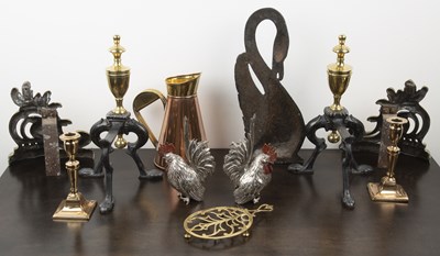 Lot 321 - Group of metalware comprising of: a door stop...