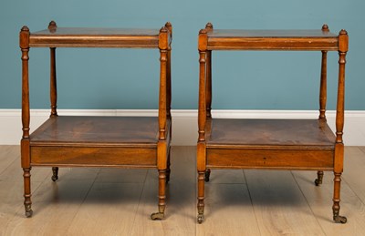 Lot 184 - A pair of Georgian style bedside tables, yew...