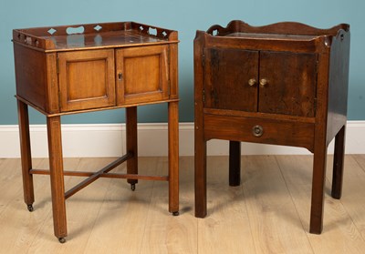 Lot 185 - Two similar Georgian traytop cabinets,...