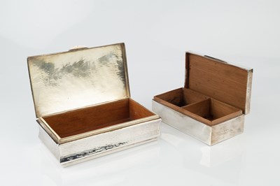 Lot 684 - A Peruvian silver cigarette box, of shaped...