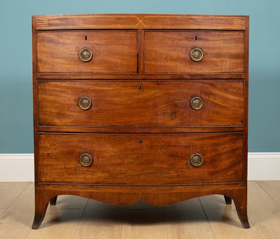 Lot 287 - A 19th century chest of drawers, mahogany,...