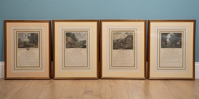 Lot 11 - A set of four antique hand coloured etchings