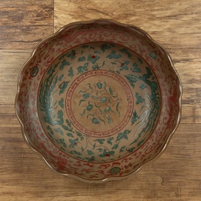 Lot 424 - Deep bowl with a wavy rim South East Asian...