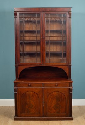 Lot 302 - A Victorian mahogany secretaire bookcase with...