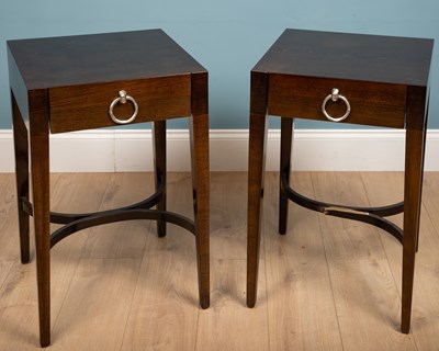 Lot 309 - A pair of modern hardwood occasional bedside...