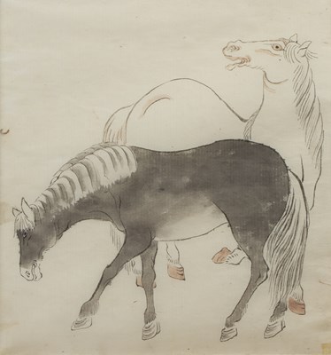 Lot 409 - Chinese school Two horses, woodblock in...