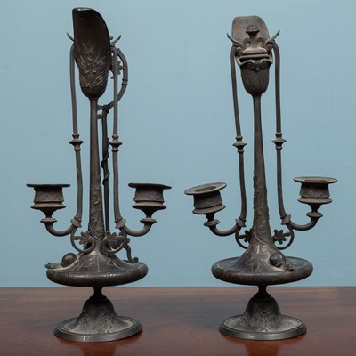 Lot 31 - A pair of 19th century French bronze twin...