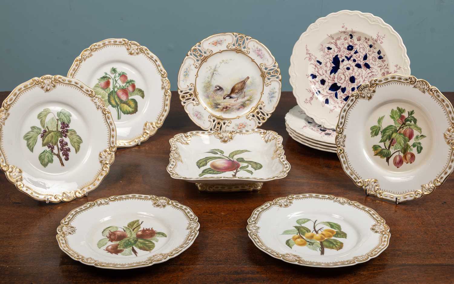 Lot 43 - A porcelain hand painted plate decorated with...