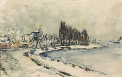 Lot 431 - Albert Hochswarzer (1914-1990) River bend with...