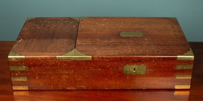 Lot 52 - A writing box, with brass inlay detail and...