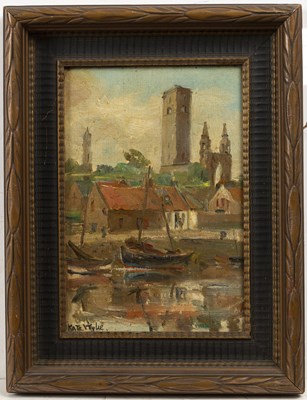 Lot 444 - Kate Wylie (1877-1941) A continental harbour...