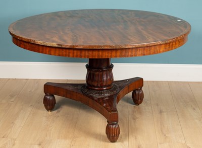 Lot 117 - A large circular top table, mahogany, with...