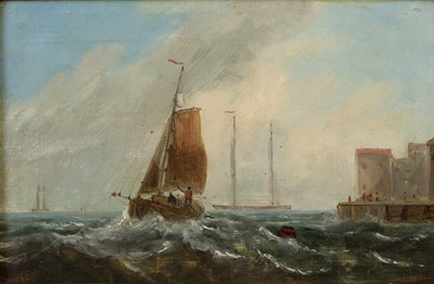 Lot 450 - W * Stuart (19th century) A fishing vessel off...