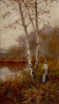 Lot 451 - Albert Kinsley (1852-1945) 'Under the Birch...