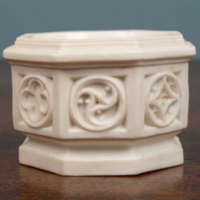 Lot 37 - A Victorian mini church font, parian ware, in...