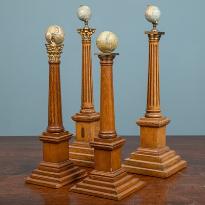 Lot 178A - A group of four similar Masonic globe holders,...