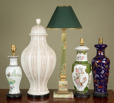 Lot 330 - Five assorted lamps, comprising of one large...