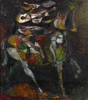 Lot 478 - Brian Robb (1913-1979) Figure on horseback,...