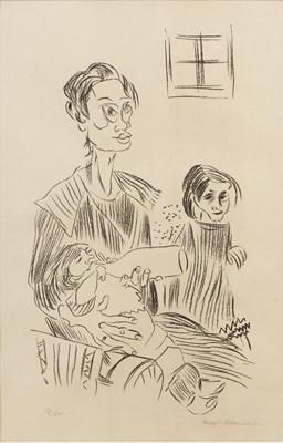 Lot 45 - Max Ackermann Mother with children, lithograph,...