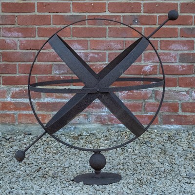 Lot 1156 - A large wrought iron armillary sphere sundial