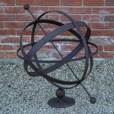 Lot 1156 - A large wrought iron armillary sphere sundial