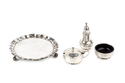 Lot 767 - A late Victorian silver waiter, with pie crust...