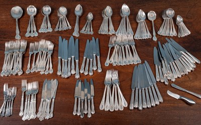 Lot 42 - Two silver plated canteens of cutlery