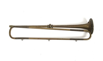 Lot 140 - A Henry Keat & Sons brass natural trumpet, the...