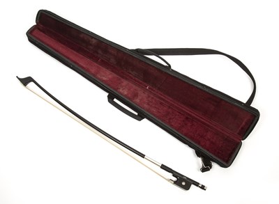 Lot 139 - A modern double bass bow stamped 'Gewa', 73cm,...