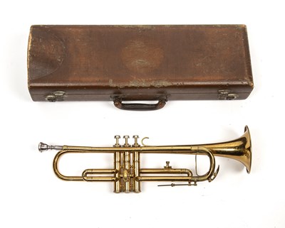 Lot 142 - A 'Symphony' brass trumpet with engraved...