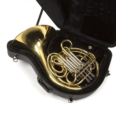 Lot 141 - A Gear 4 Music French horn, cased