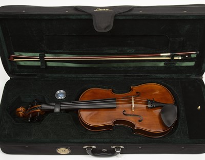 Lot 144 - A modern 'Cremona' viola with bow, cased.