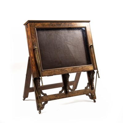 Lot 581 - A Victorian walnut easel folio stand with...